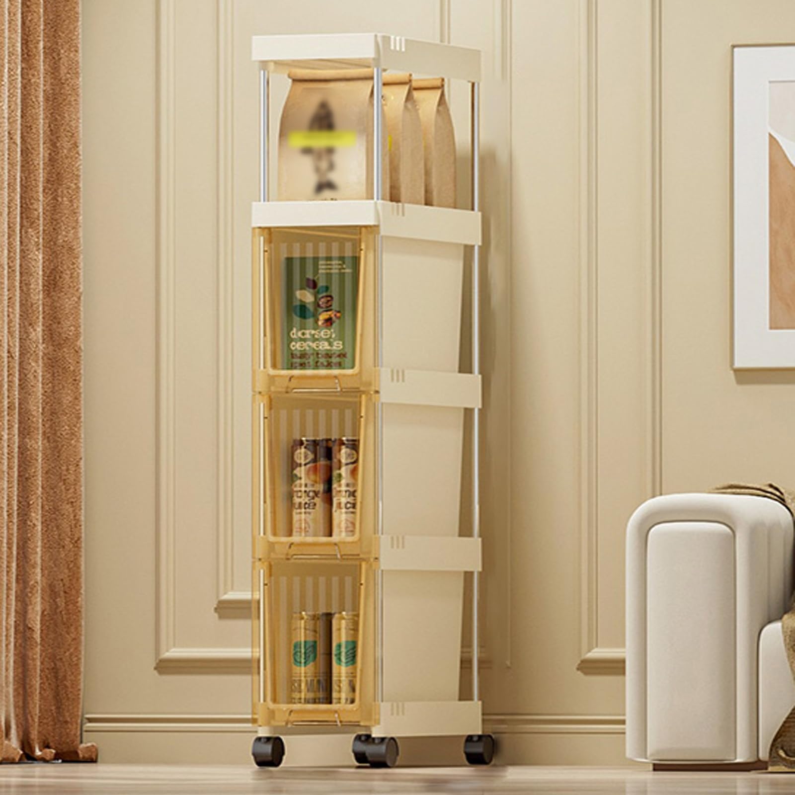 Amazon.co.jp: 可動式プラスチック収納ラック、狭い農houseスタイルの